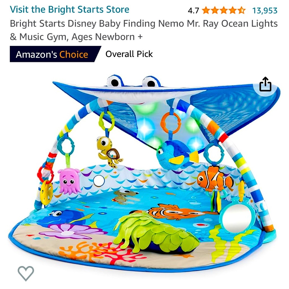 SOLD: DISNEY FINDING NEMO TUMMY TIME PLAY MAT-gently used/like new